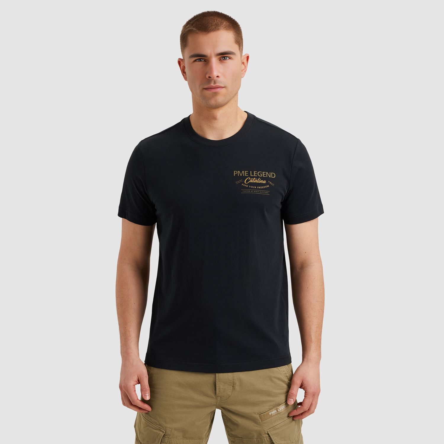 PME Legend }| T-shirt met backprint PTSS2504589-5281