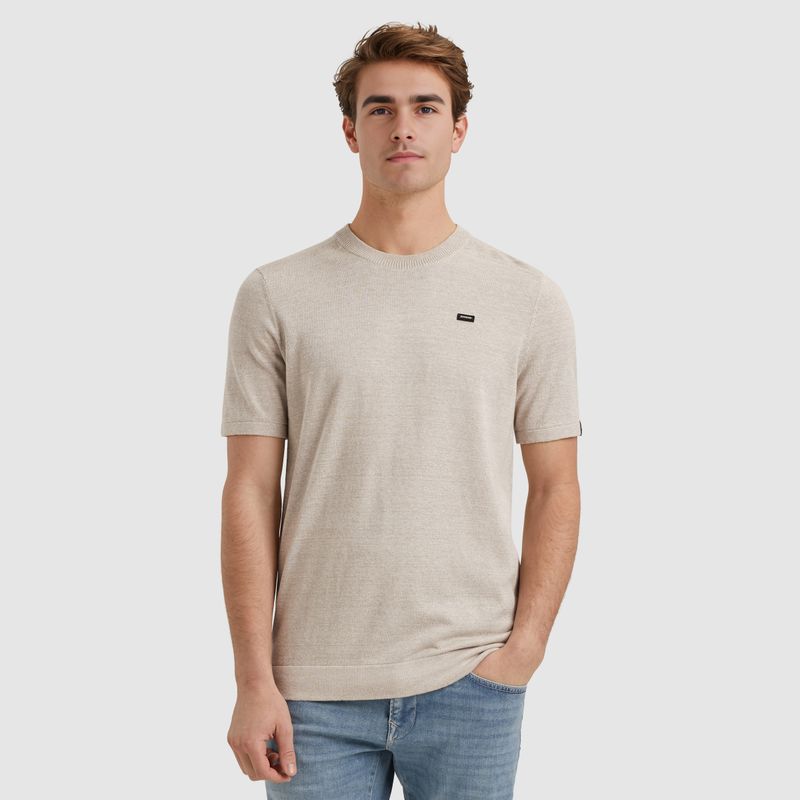 Vanguard | T-shirt van een katoen/linnenblend VTSS2504531-7074