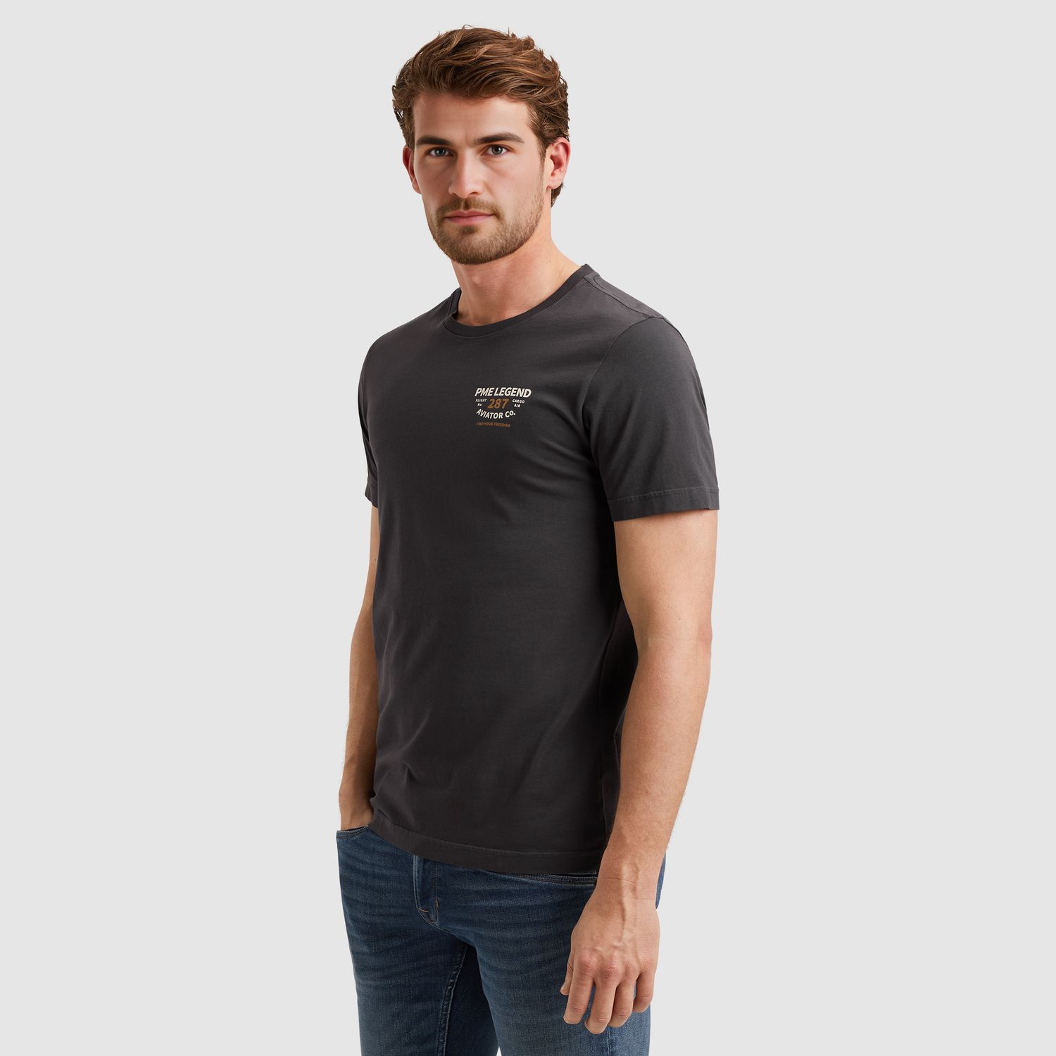 PME Legend | T-shirt met klein artwork PTSS2506551-9140