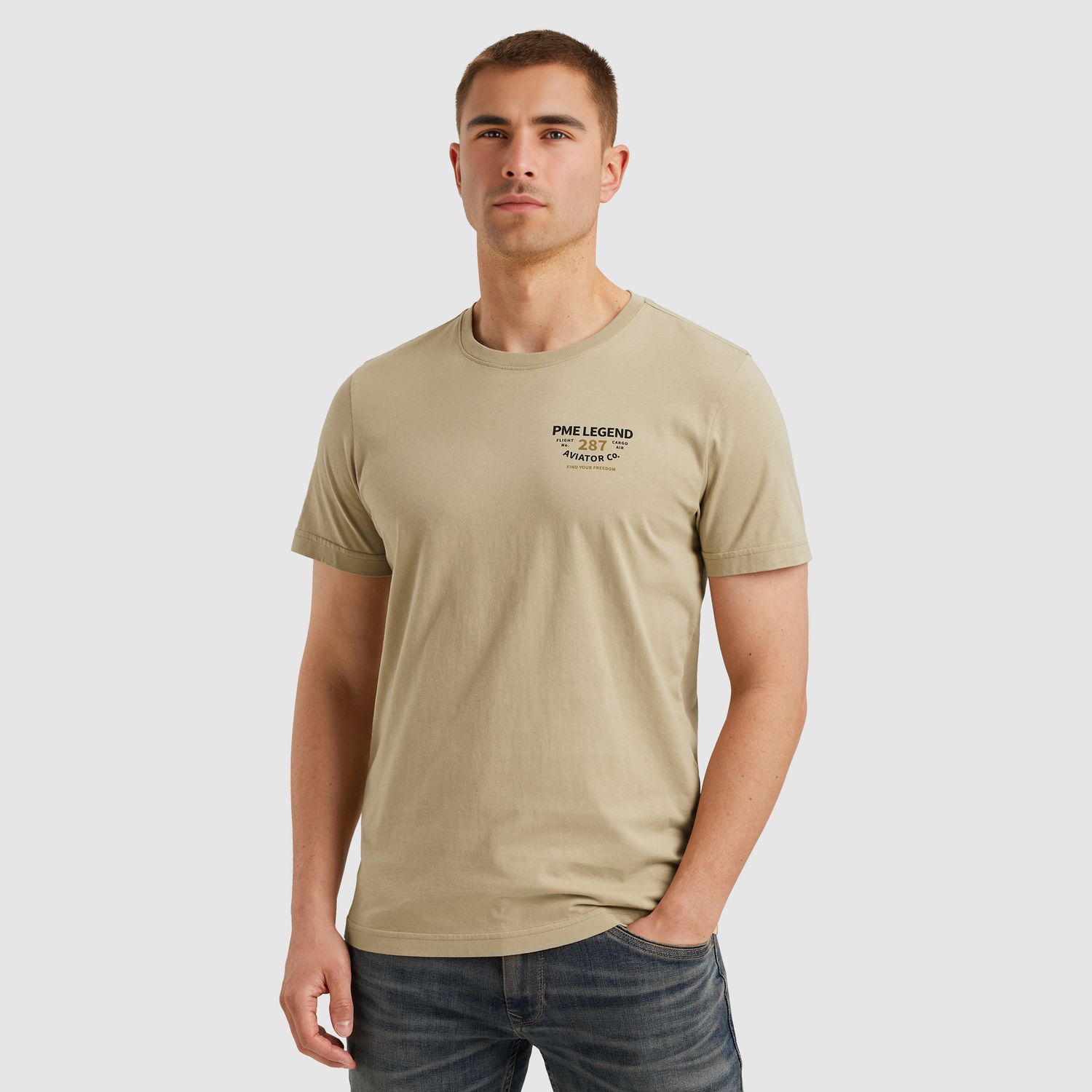PME Legend | T-shirt met klein artwork PTSS2506551-7144