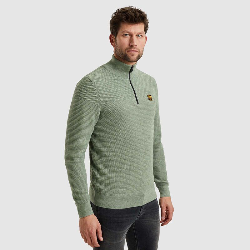 PME Legend | Half zip collar cotton mouline PKW2411301-6258