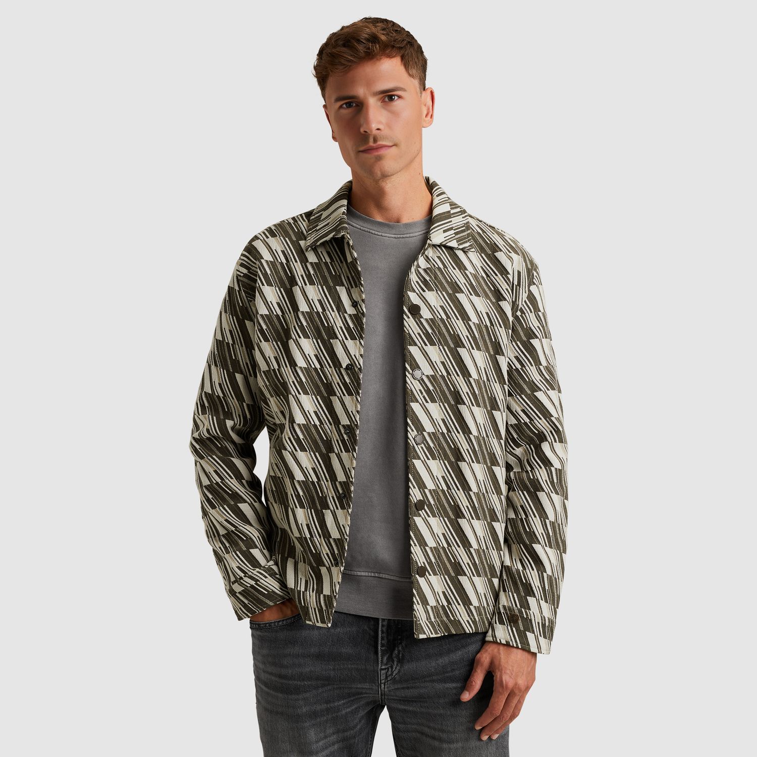 Cast Iron | Shirt jacket met jacquardpatroon CSI2509228-9001