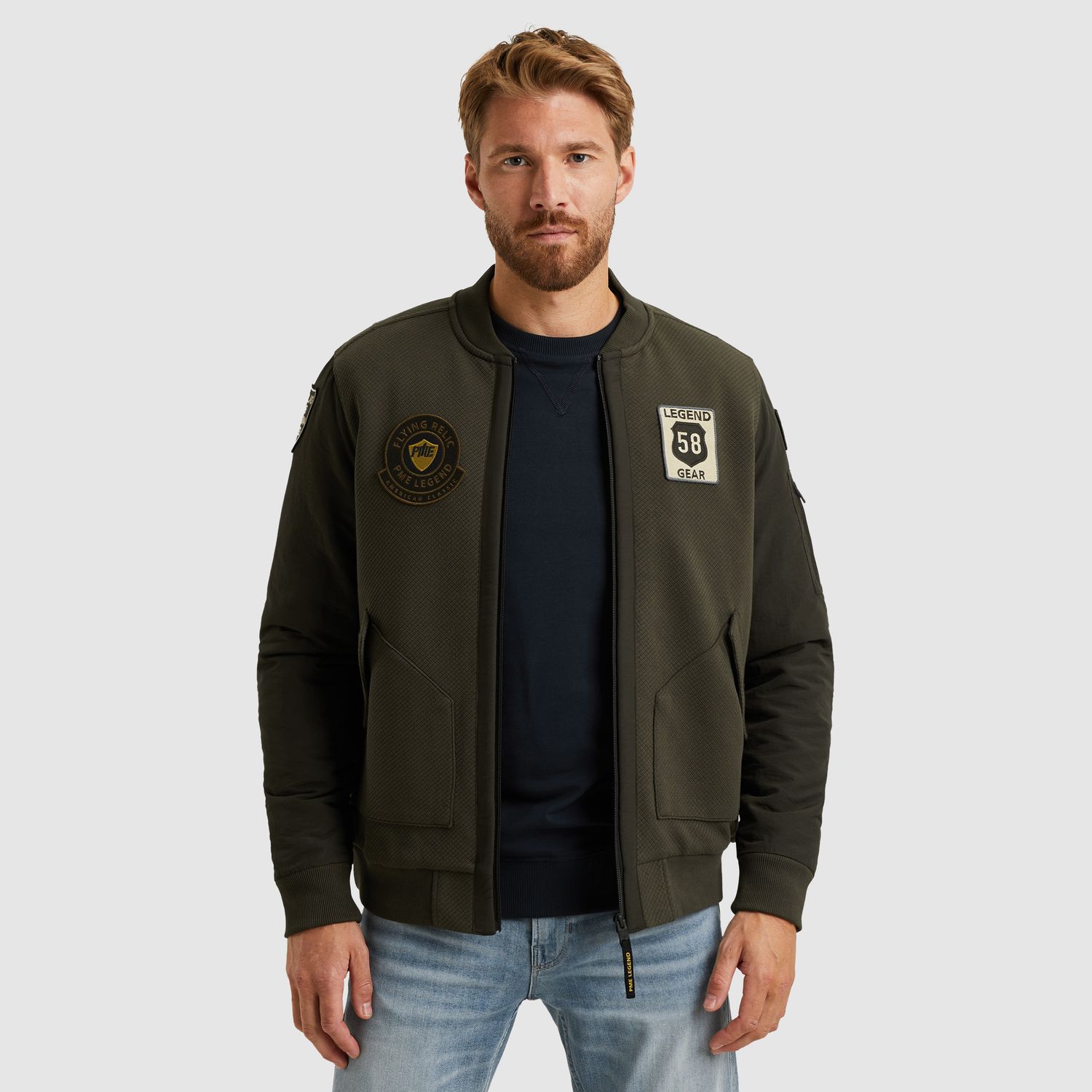PME Legend | Sweat jacket met badges PSW2509440-8039