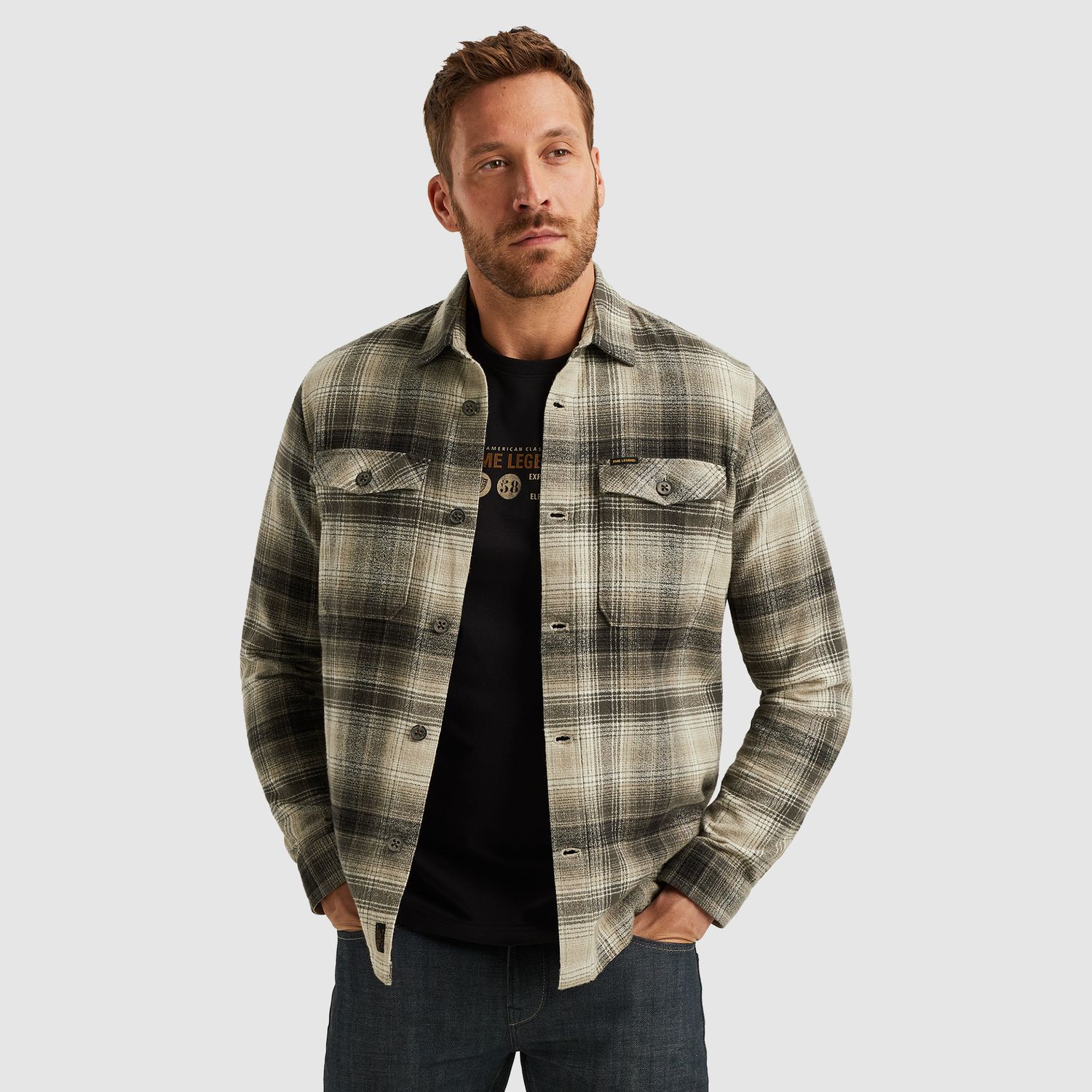 PME Legend | Shirt jacket met ruitpatroon PSI2509244-8011
