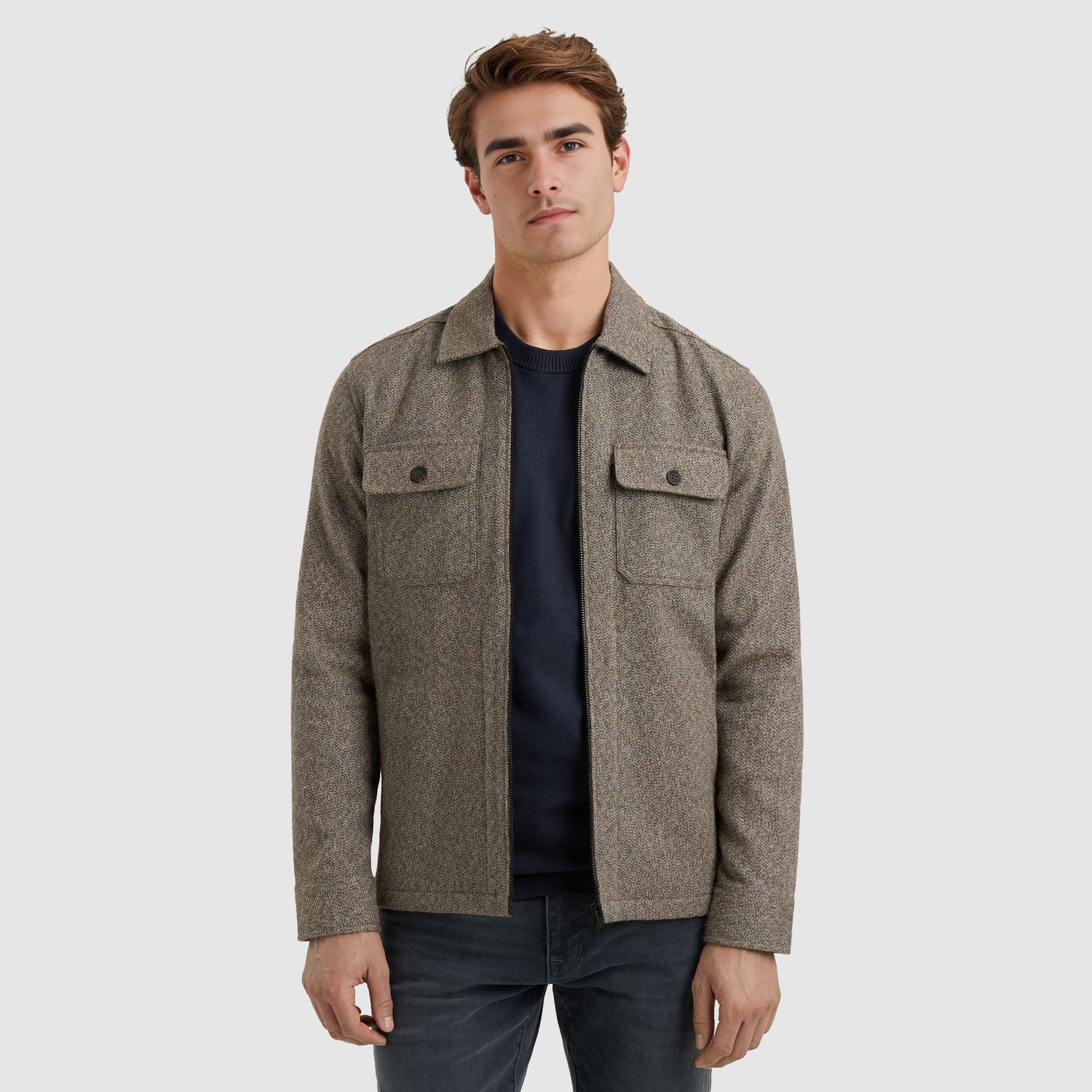 Vanguard Long Sleeve Shirt Solid Brushed Mo Lead Gray VSI2509226