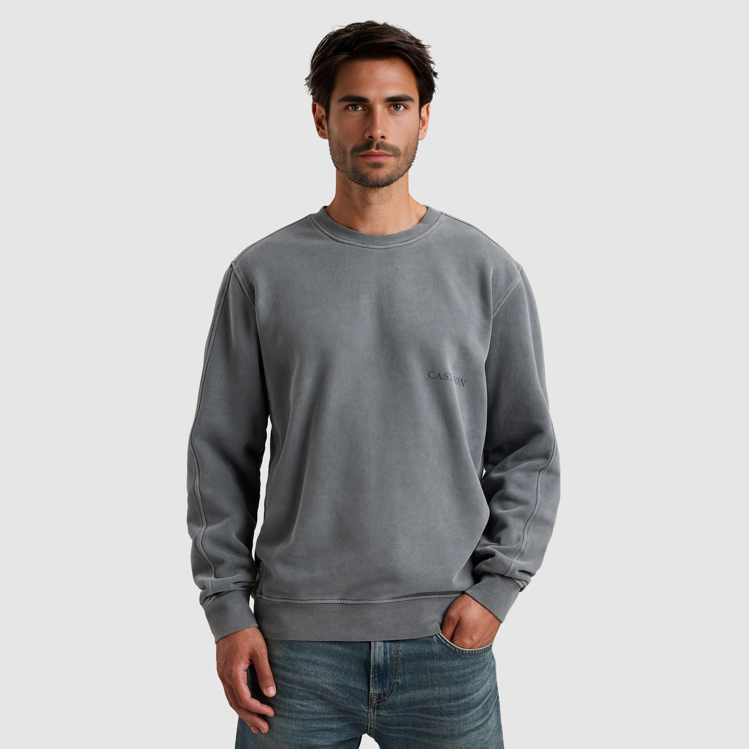 Cast Iron | Sweatshirt met off-placed logo CSW2508440-9096