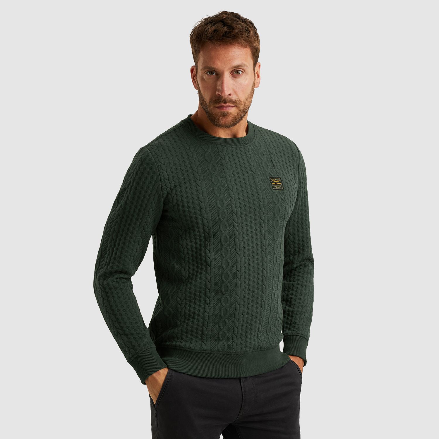 PME Legend | Sweatshirt van jacquard sweatstof PSW2510471-6027