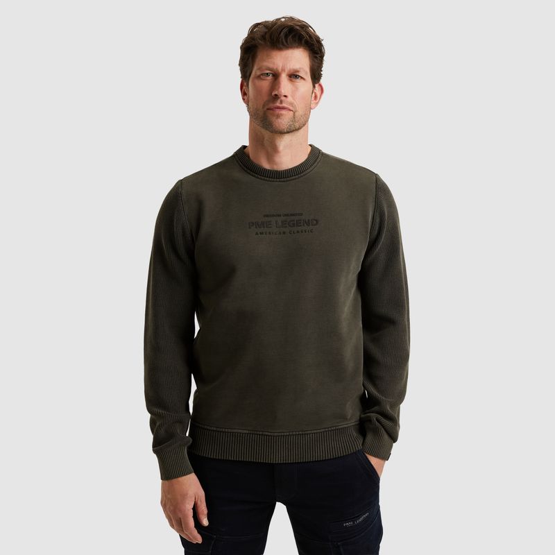 PME Legend | Sweatshirt met gebreide mouwen PSW2510323-9703