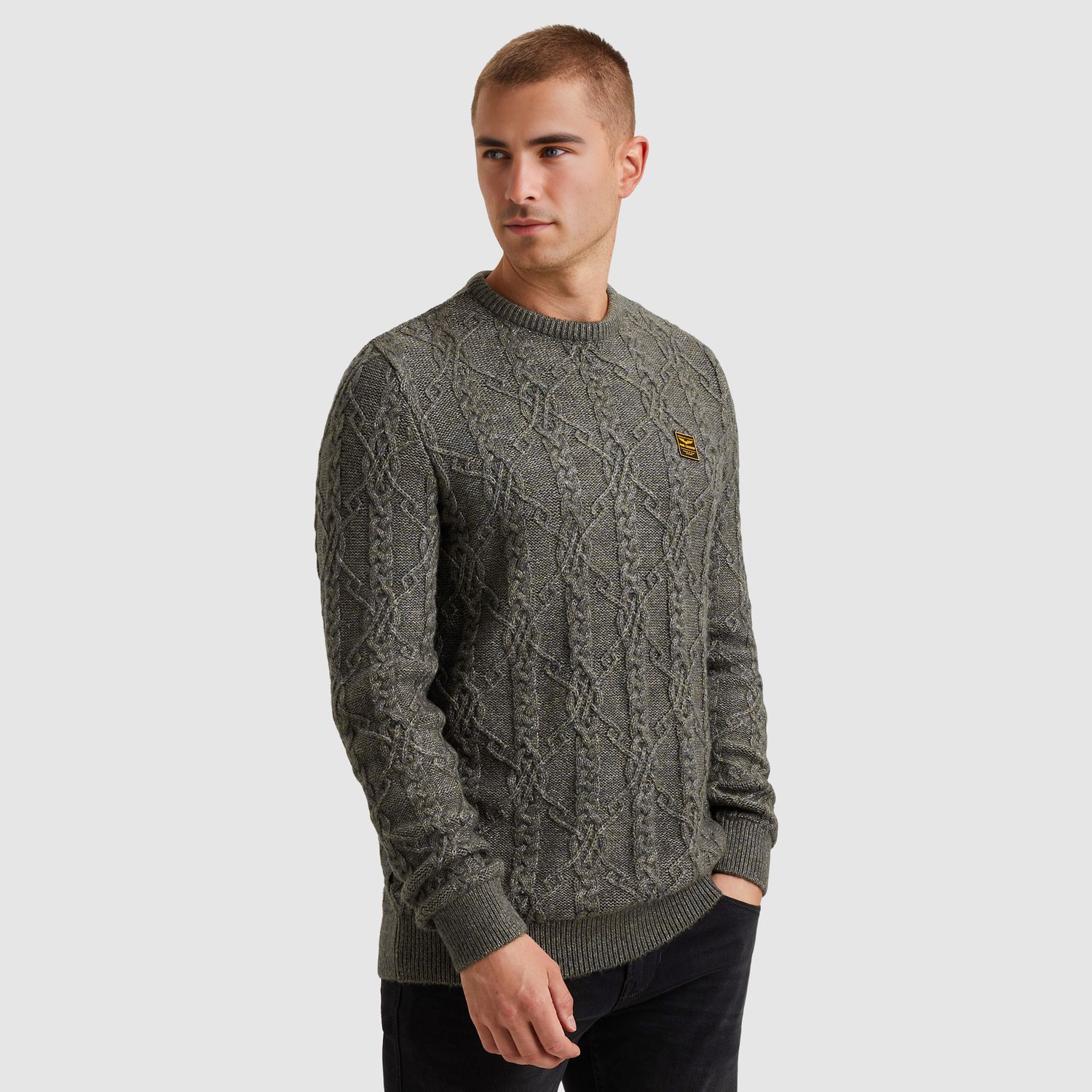 PME Legend | Trui met kabelpatroon PKW2510306-940