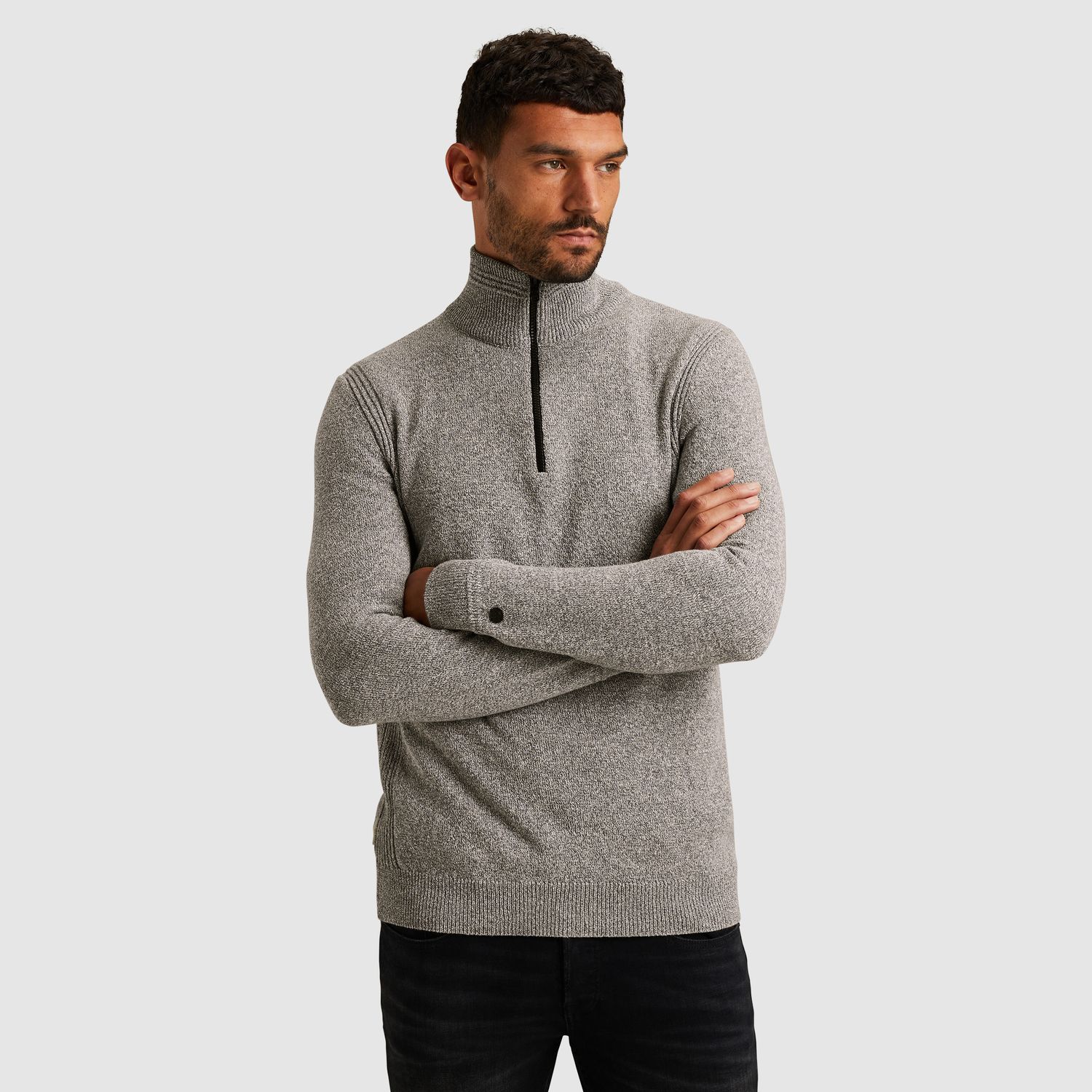 Cast Iron | Trui met halve rits CKW2511370-5277