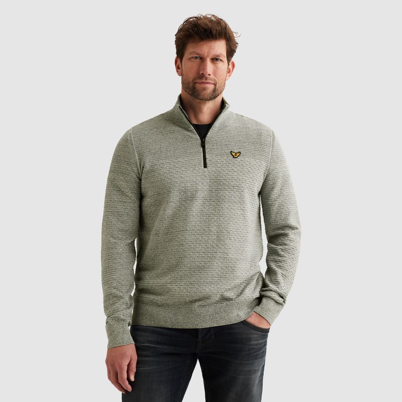 PME Legend | Half zip collar cotton mouline PKW2511311-6213