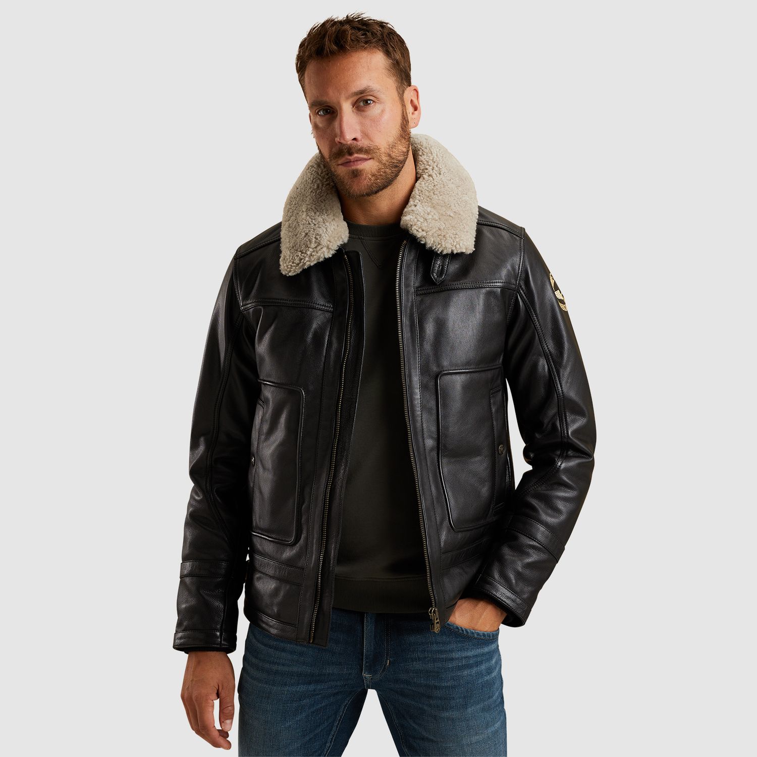 PME Legend | Short jacket AUCKLAND Cow luxury Black PLJ650001-999