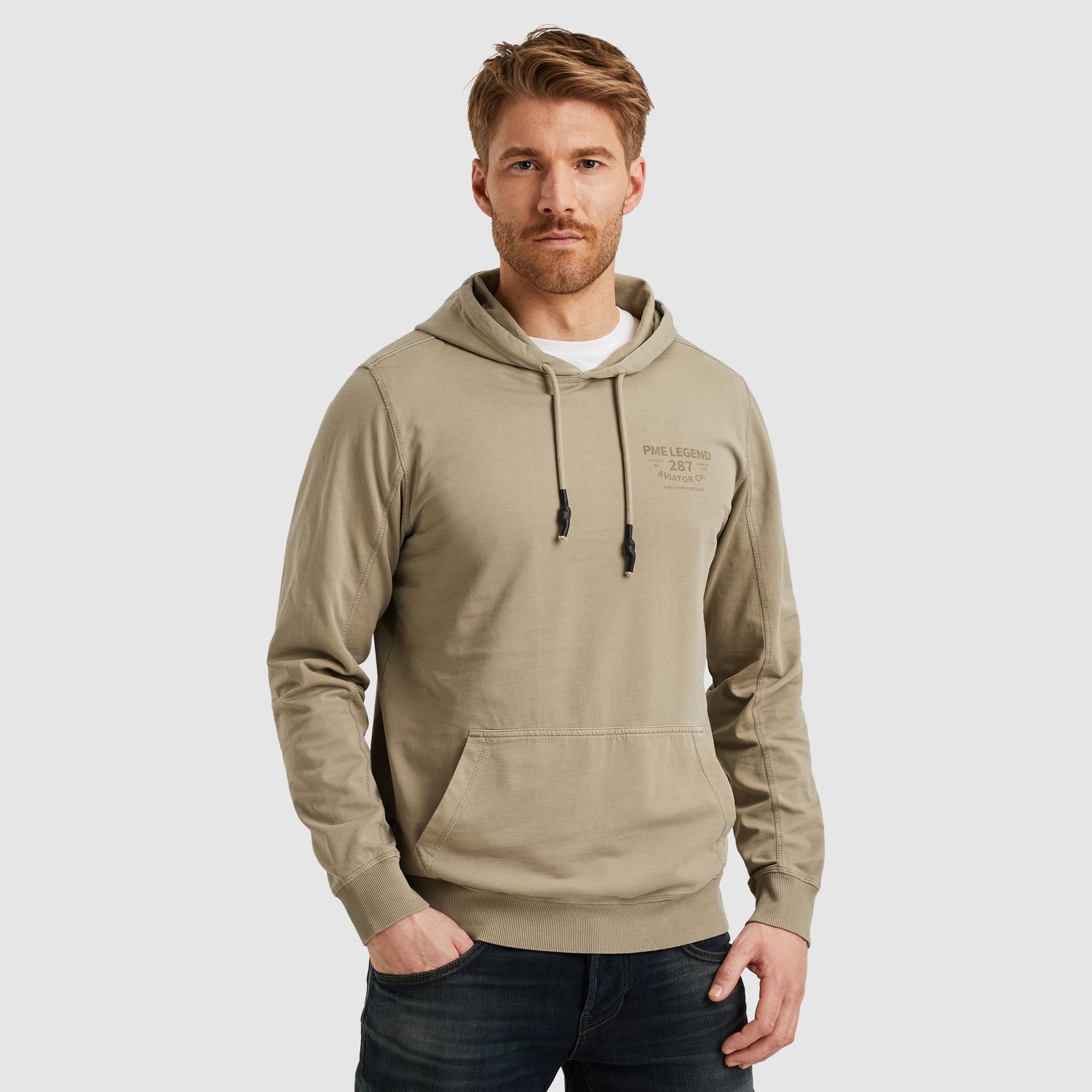 PME Legend | Hoodie met garment-dye wassing PSW2506425-6391