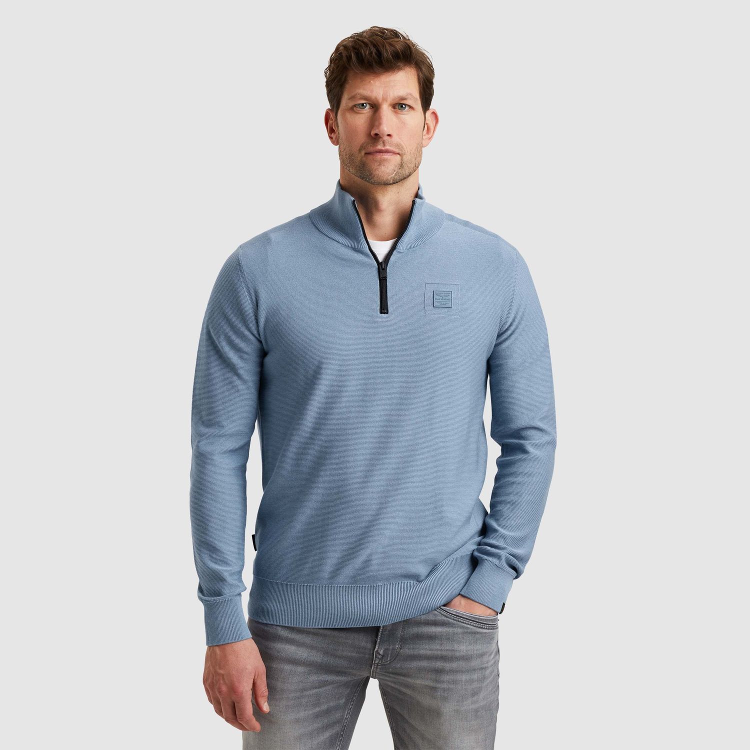 PME Legend | Half zip collar cotton modal PKW2502328-5393