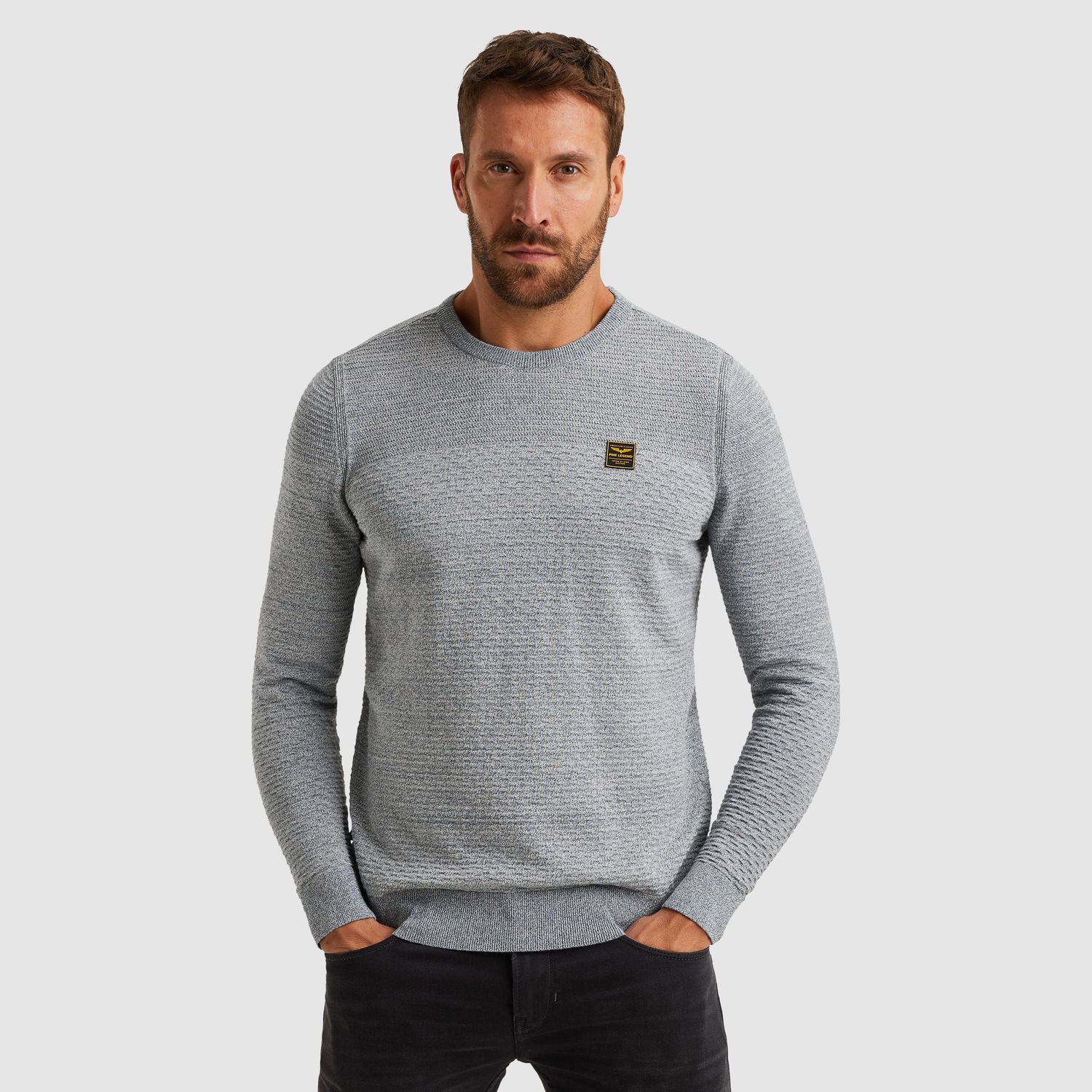 PME Legend R-neck cotton mouline Vintage Indigo PKW2511300-5301