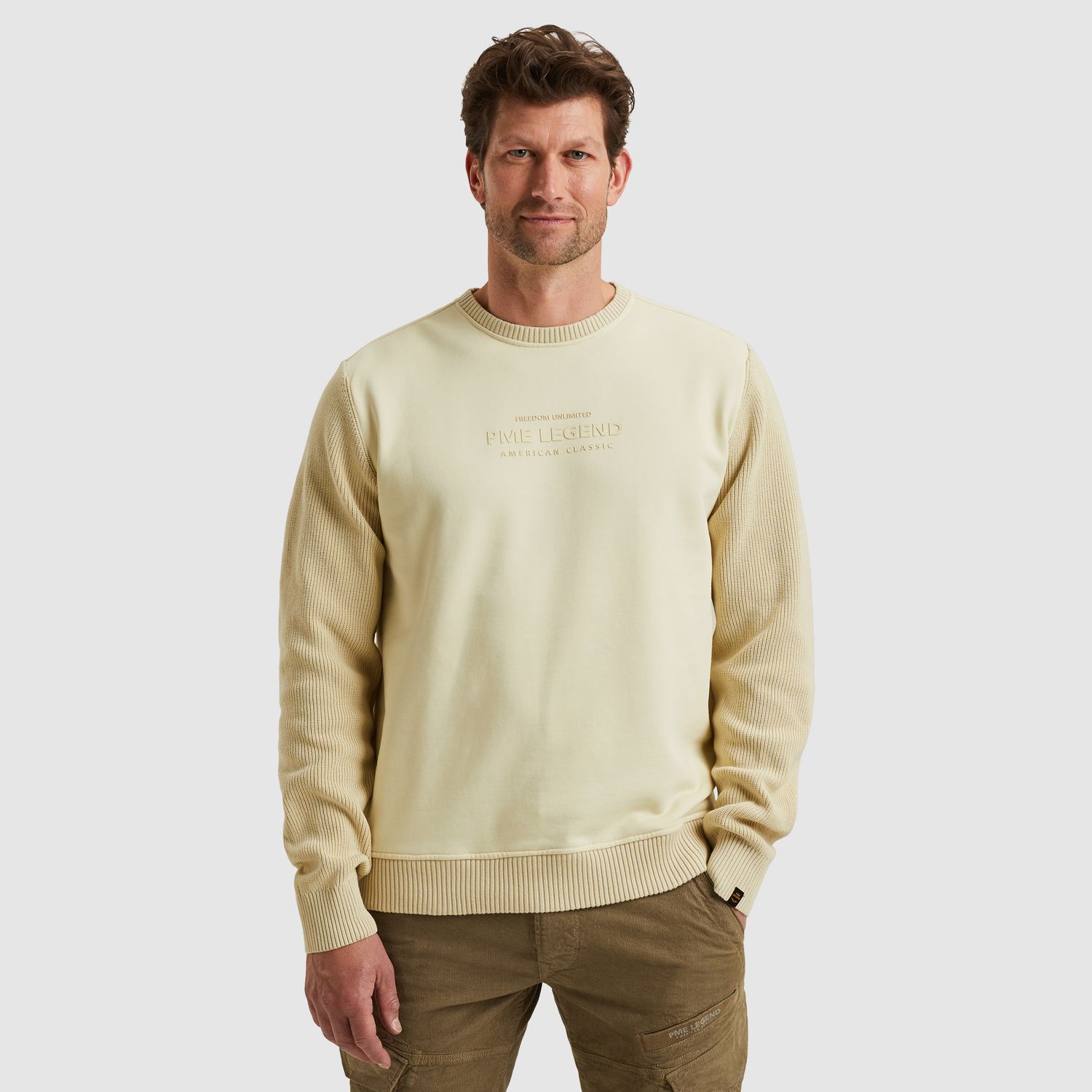 PME Legend | Sweatshirt met gebreide mouwen PSW2510323-7013