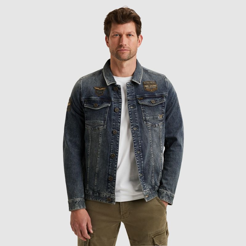 PME Legend | Denim jacket met badges PDJ2508715-DCV