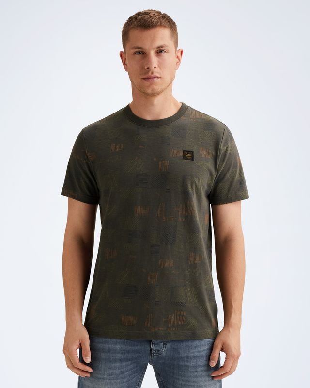 PME Legend | T-shirt met allover print en slubeffect PTSS2602561-8039