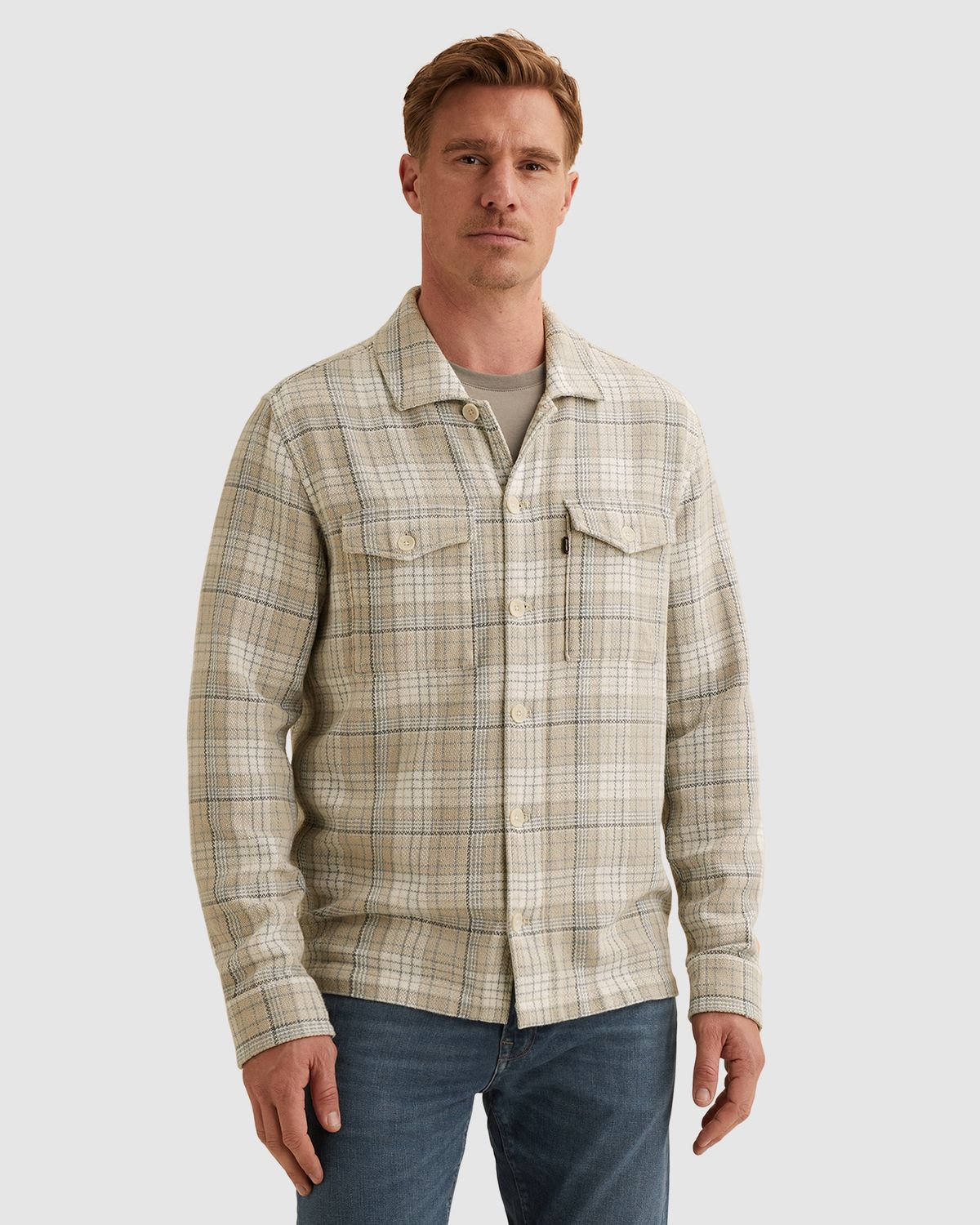 Vanguard | Shirt jacket met allover ruitpatroon en structuur VSI2602216-9017