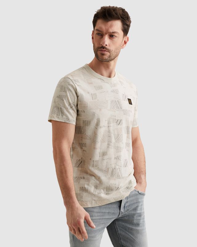 PME Legend | T-shirt met allover print en slubeffect PTSS2602561-7013