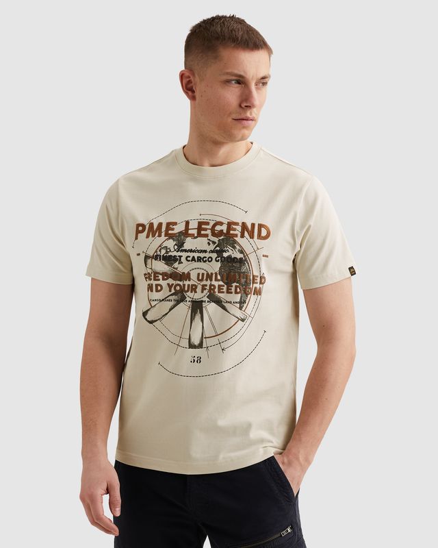 PME Legend | T-shirt van katoenen jersey met artwork PTSS2602577-7013