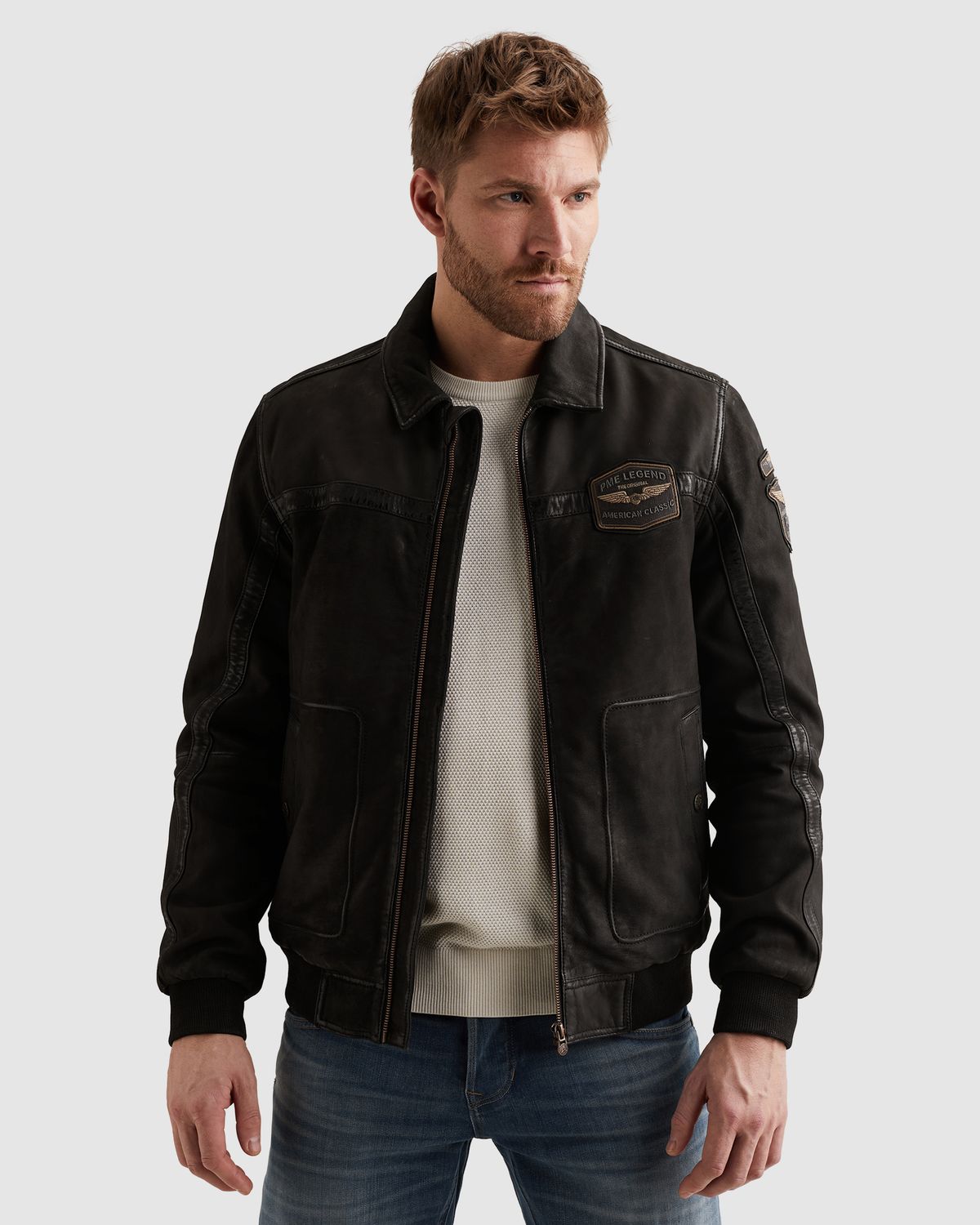 PME Legend Flight jacket SUMMER HUDSON Sheep Moonless Night PLJ650012-9070