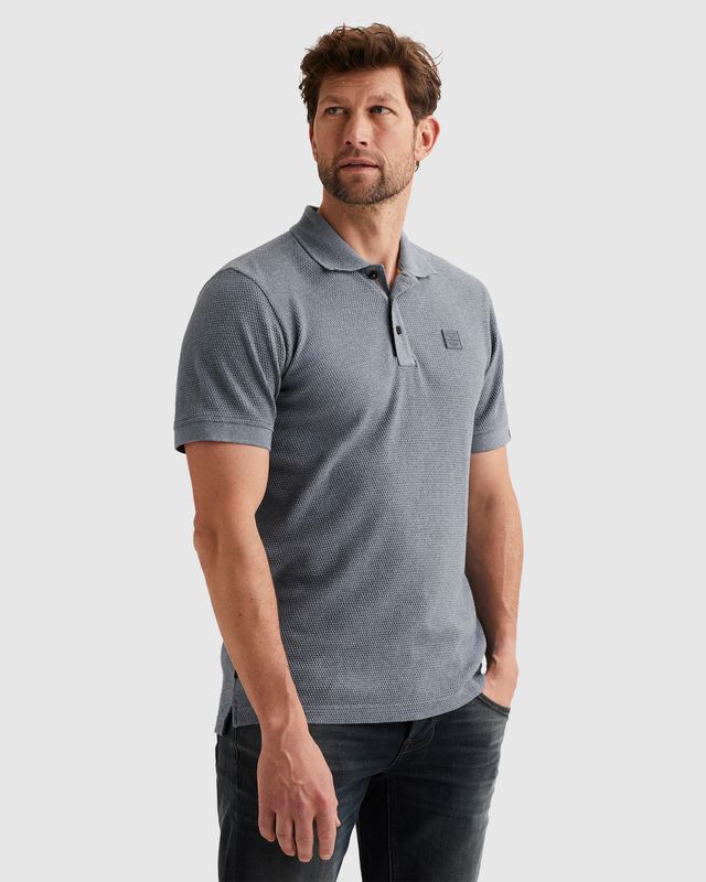 PME Legend | Polo met structuur en ribboorden PPSS2602856-5106