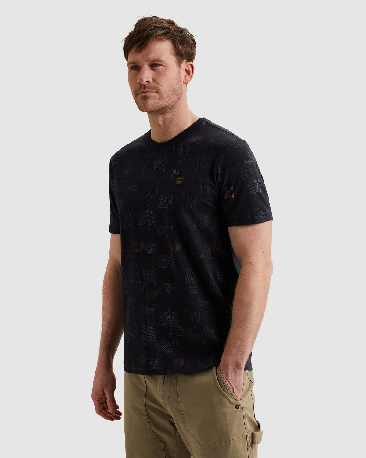 PME Legend | T-shirt met allover print en slubeffect PTSS2602561-5281