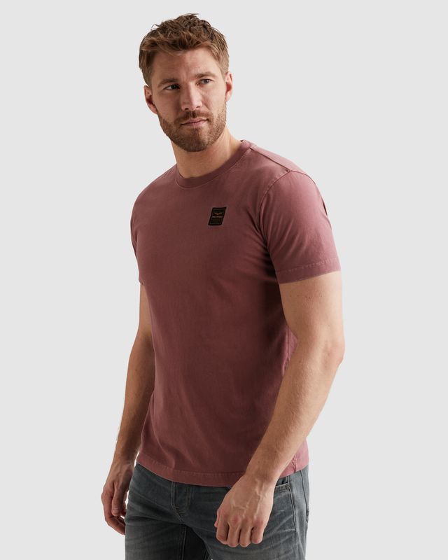 PME Legend | T-shirt met garment-dye wassing en badge PTSS2602562-4085