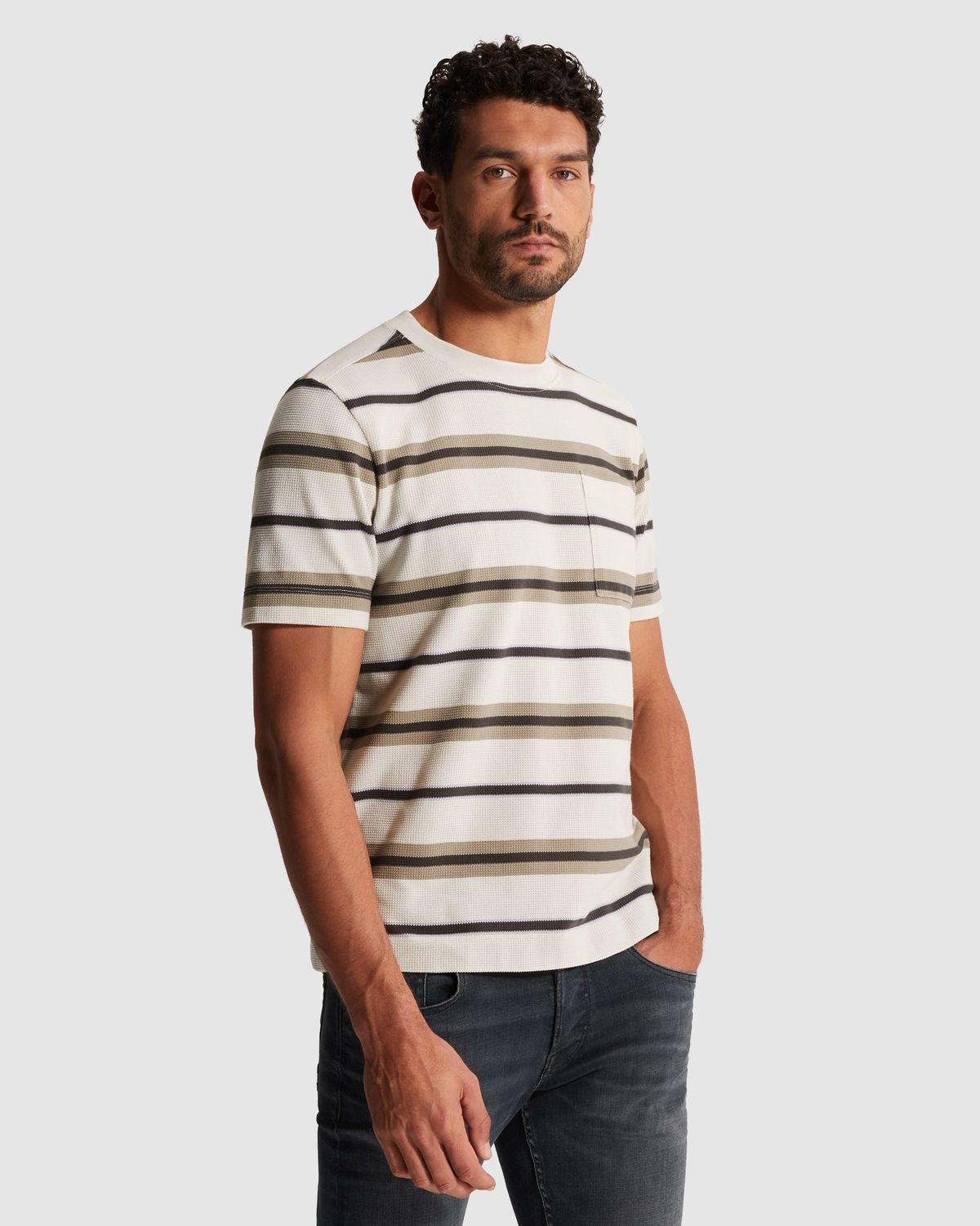 Cast Iron Short sleeve r-neck regular fit st White Onyx CTSS2602508-7178