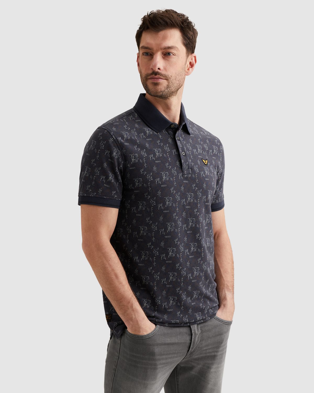 PME Legend | Polo met allover print en ribkraag PPSS2602852-5116