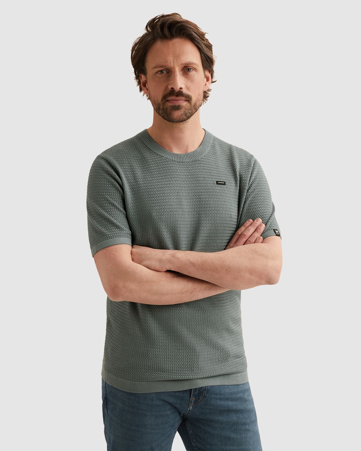 Vanguard | T-shirt van katoen/modal met structuur VTSS2602508-5228