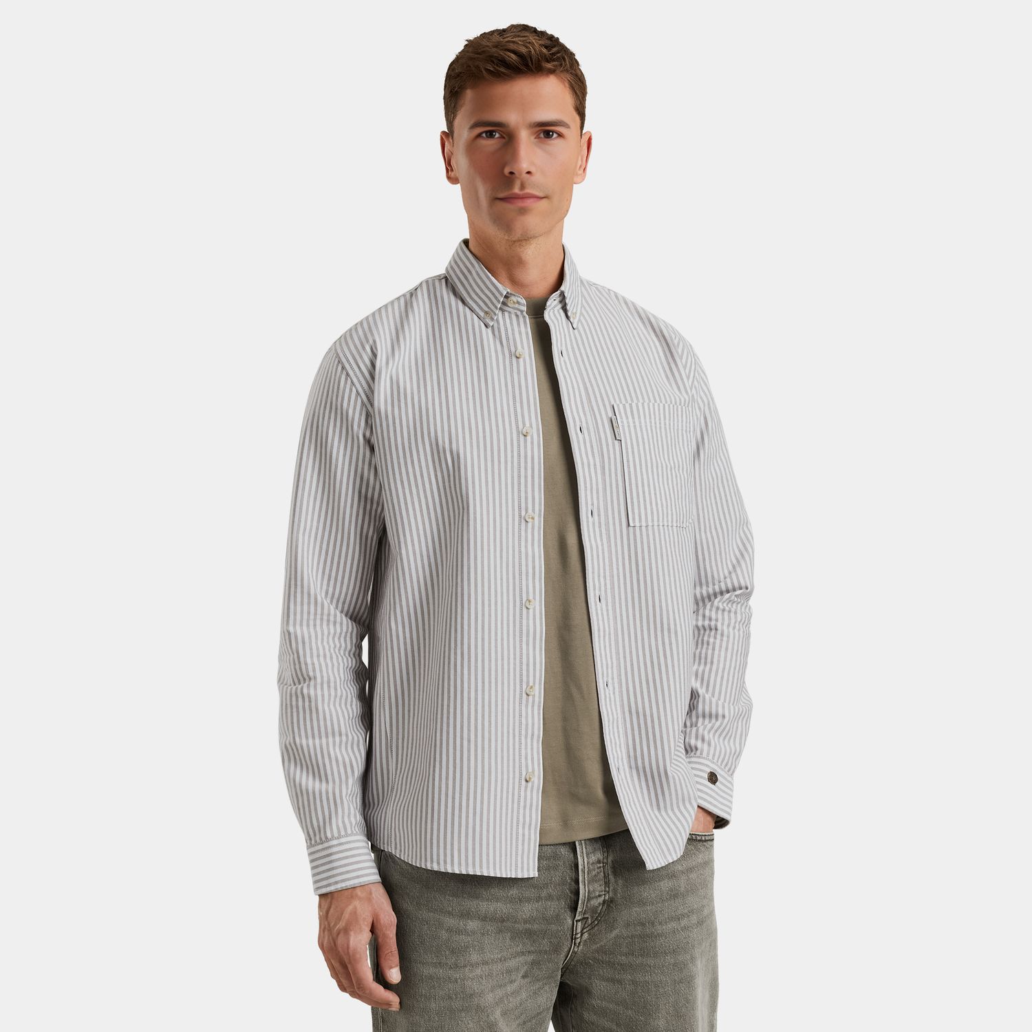 Cast Iron | Oxford overhemd met streeppatroon CSI2508202-8025