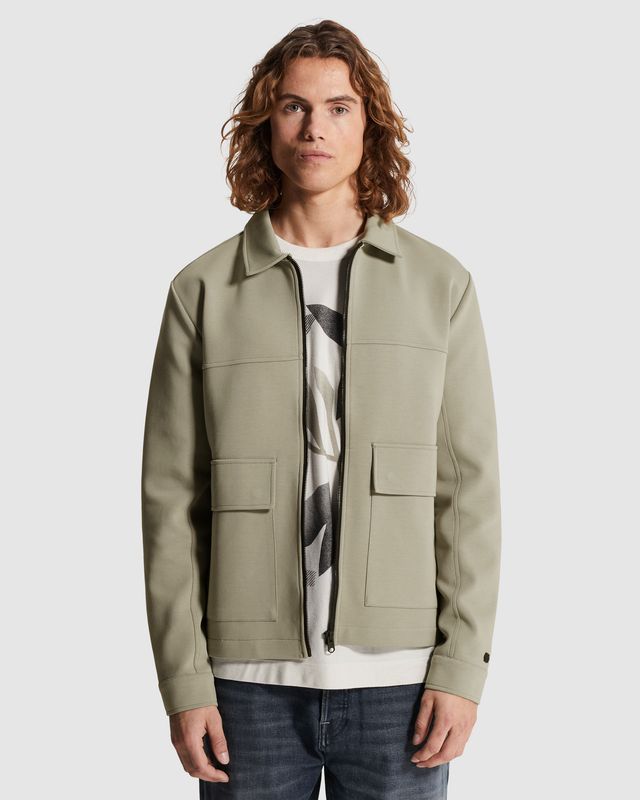 Cast Iron | Sweat jacket met ritssluiting en platte kraag CSW2602411-6478