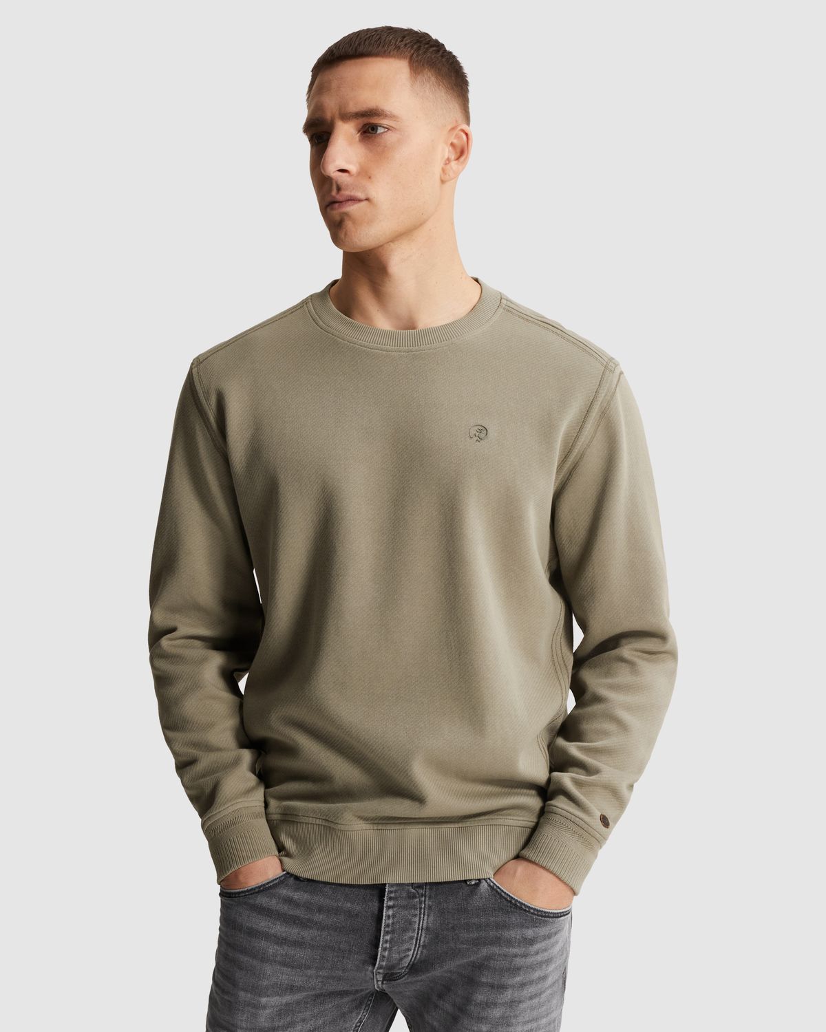 Cast Iron | Sweatshirt with twill texture CSW2602402-6478
