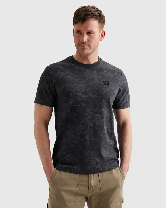 PME Legend T-shirt van slubkatoen met allover print PTSS2603574-5278