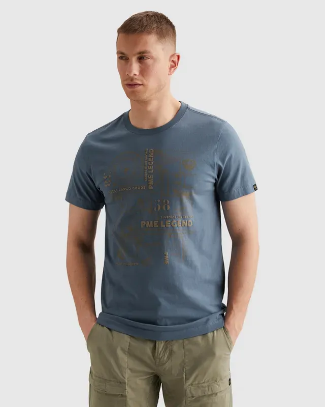 PME Legend T-shirt met cargo artwork PTSS2603564-5052