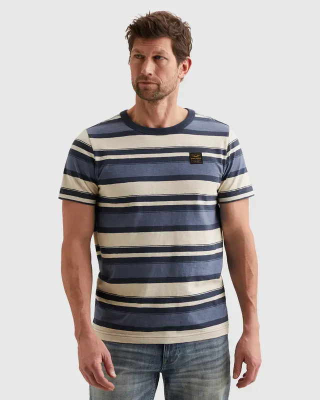 PME Legend T-shirt met meerkleurig streeppatroon PTSS2603589-5052