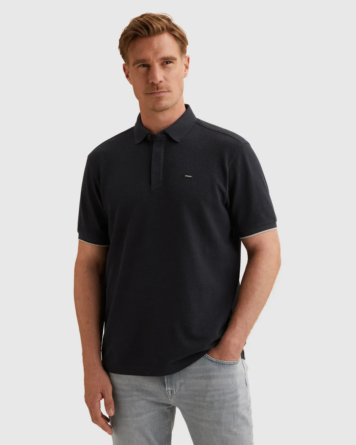 Vanguard Short sleeve polo four tuck pique Sky Captain VPSS2603822-5073