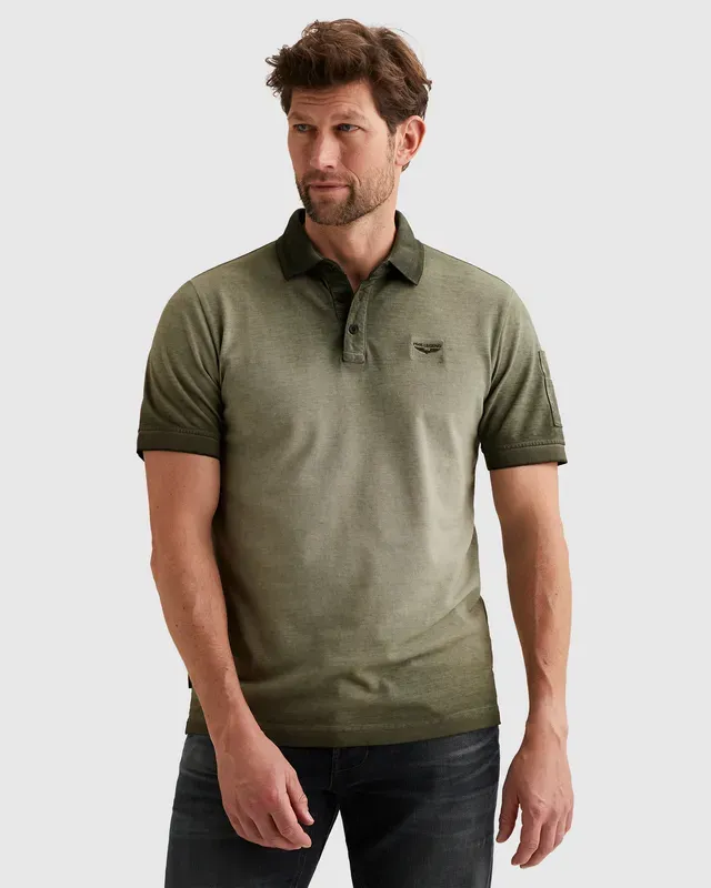 PME Legend Polo met cold-dye wassing en flight pocket PPSS2603855-6150