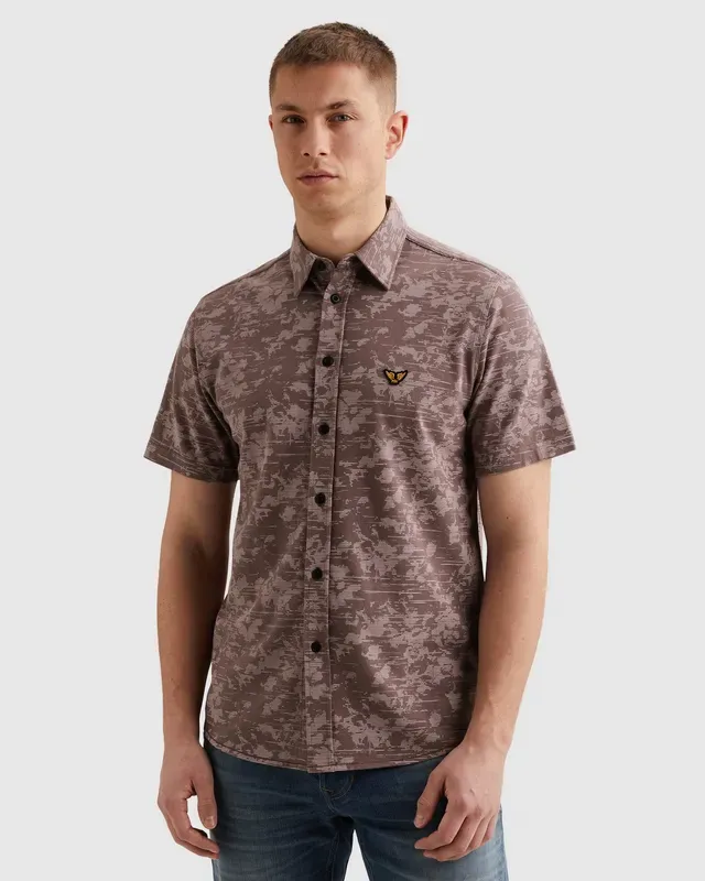 PME Legend Overhemd van jersey piqué met allover print PSIS2603254-4323