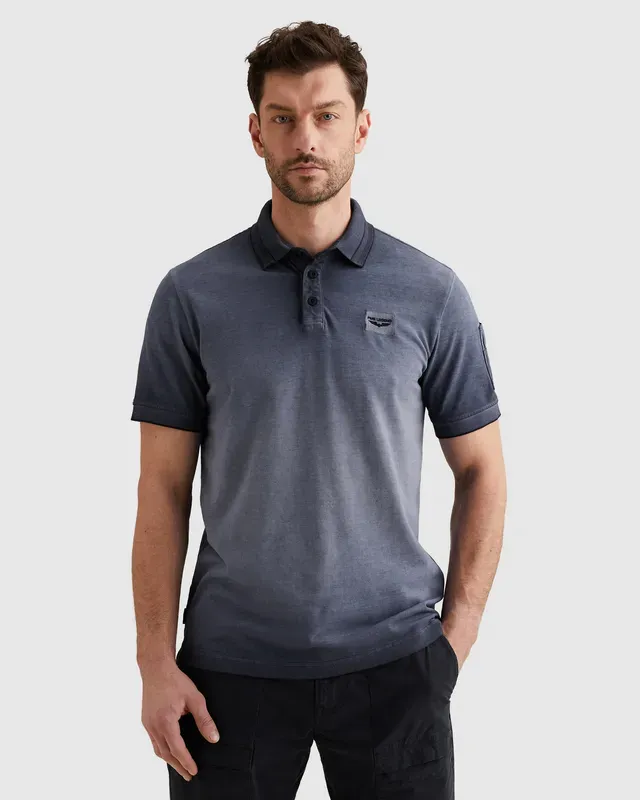 PME Legend Polo met cold-dye wassing en flight pocket PPSS2603855-5332