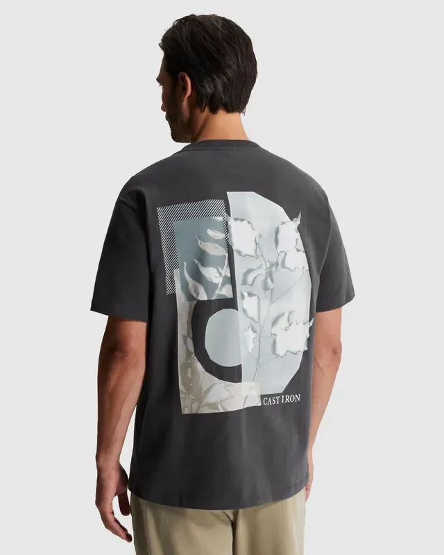 Cast Iron T-shirt van jersey met off-placed logo CTSS2603512-9159