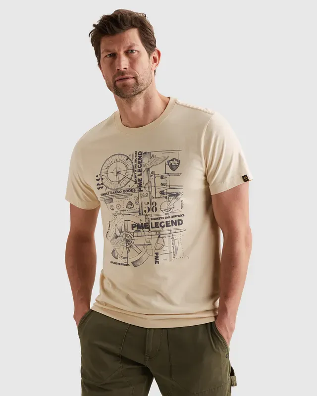 PME Legend T-shirt met cargo artwork PTSS2603564-7013