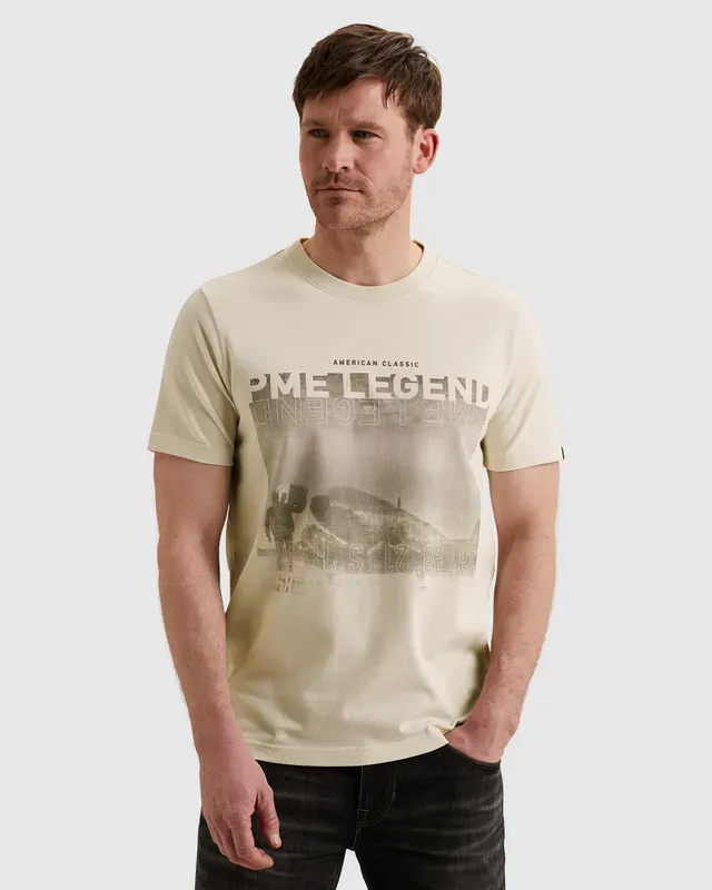 PME Legend T-shirt van jersey met artwork op de borst PTSS2603570-7013