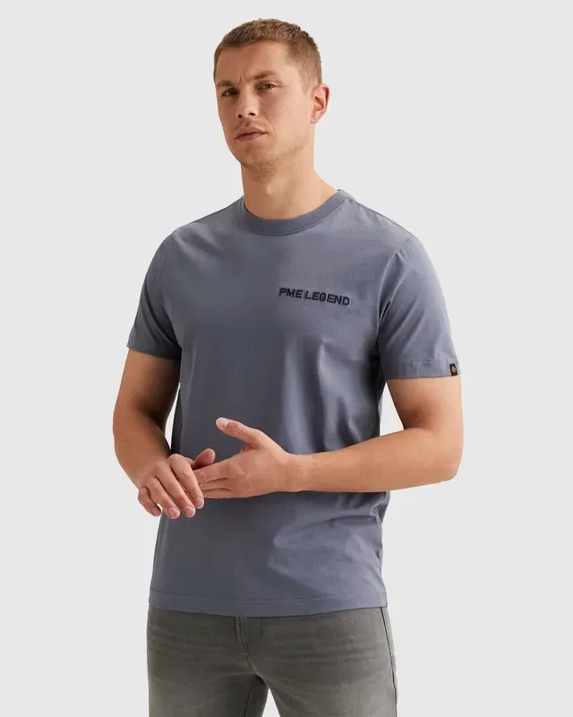 PME Legend T-shirt van jersey met artwork op de rug PTSS2603571-5052