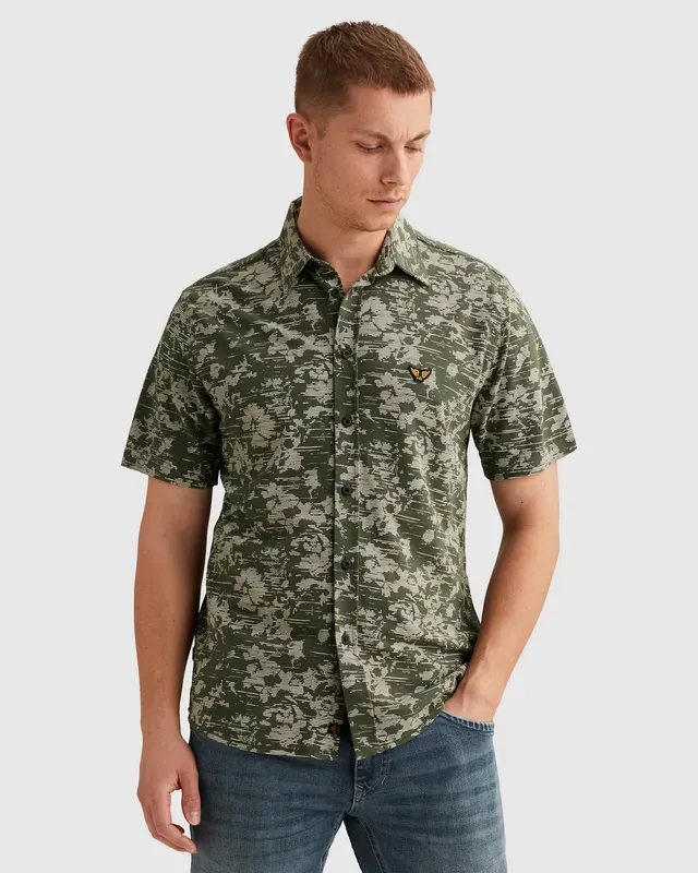 PME Legend Overhemd van jersey piqué met allover print PSIS2603254-6150