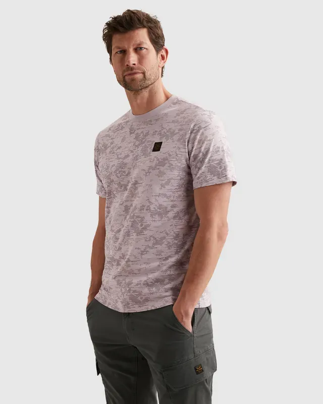 PME Legend T-shirt van slubkatoen met allover print PTSS2603574-4203