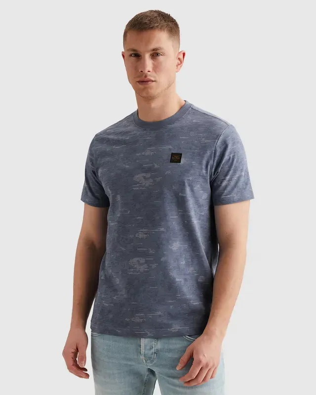 PME Legend T-shirt van slubkatoen met allover print PTSS2603574-5052
