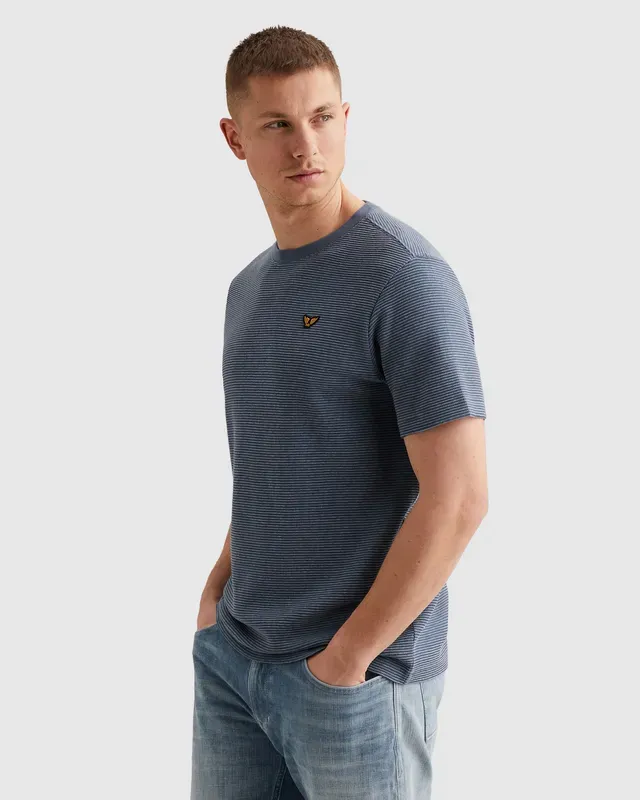 PME Legend T-shirt met tweetonig streeppatroon en structuur PTSS2603569-5052